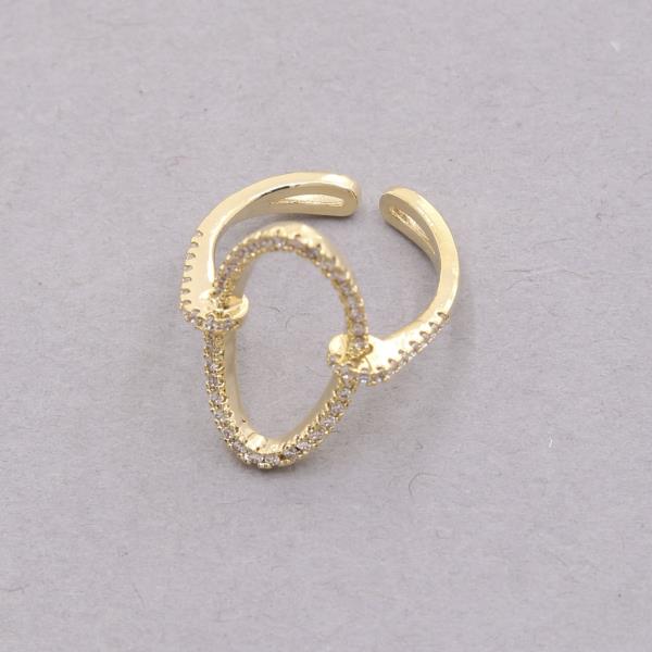 SODAJO OVAL CZ GOLD DIPPED ADJUSTABLE RING