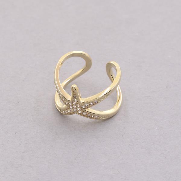 SODAJO STARFISH CZ GOLD DIPPED ADJUSTABLE RING
