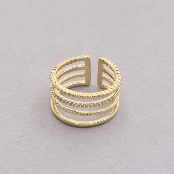 SODAJO CZ GOLD DIPPED ADJUSTABLE RING