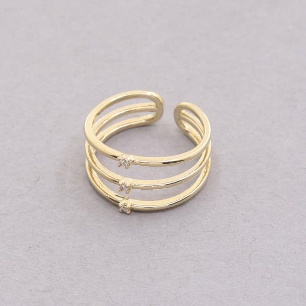 SODAJO CZ GOLD DIPPED ADJUSTABLE RING