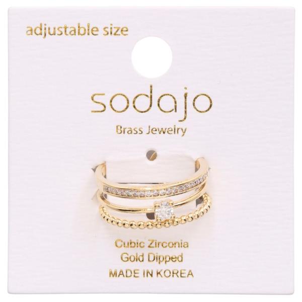 SODAJO CZ GOLD DIPPED METAL EARRING