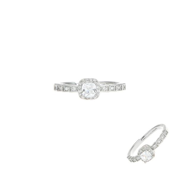CUBIC ZIRCONIA SQUARE CUSHION CUT RING