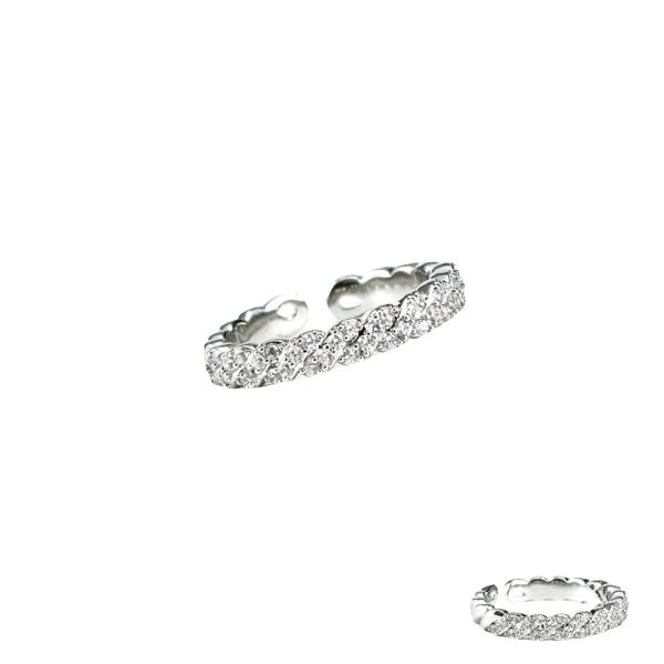 CUBIC ZIRCONIA TWISTED OPEN RING