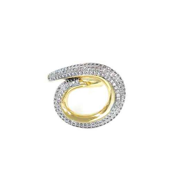 RHINESTONE METAL LOOP ADJUSTABLE RING
