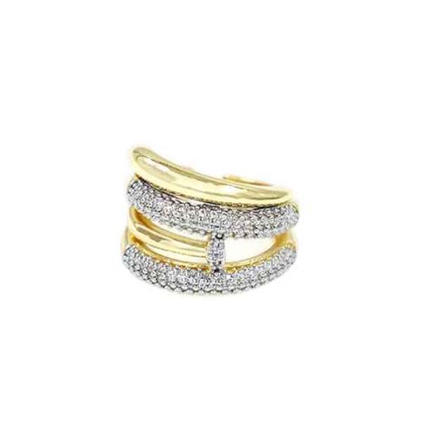 RHINESTONE METAL ADJUSTABLE RING