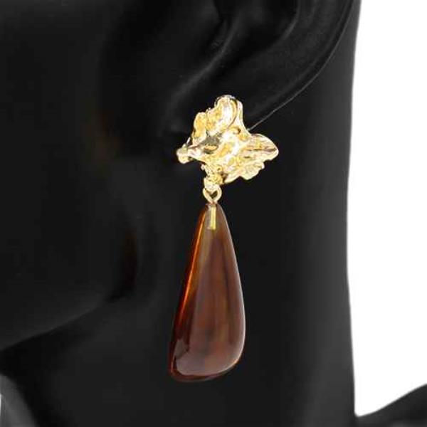 RUFFLE ACETATE BEAD LINK DANGLE EARRING