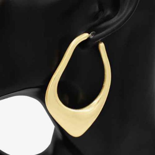 METAL BOLD OVAL EARRING