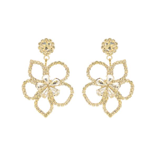 RHINESTONE FLOWER EARRING