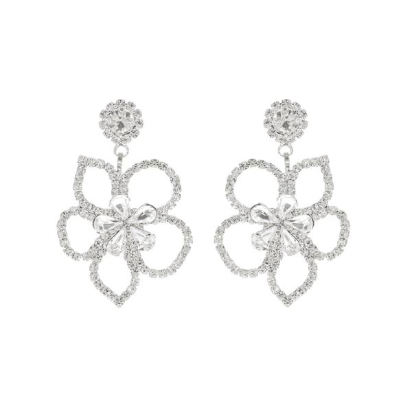 RHINESTONE FLOWER EARRING
