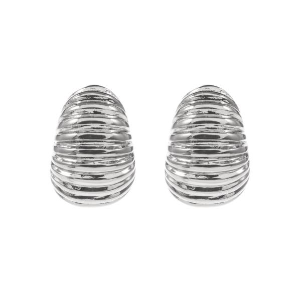 DENSE RIBBED DOME EARRING