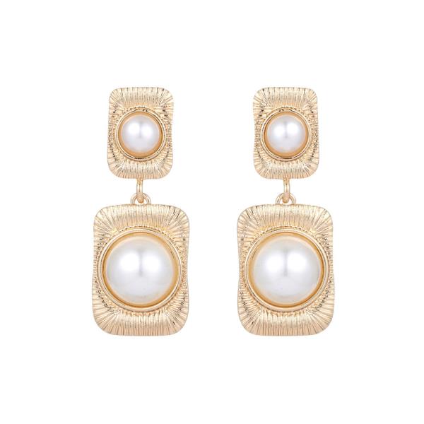 DOUBLE PEARL FRAMED EARRING