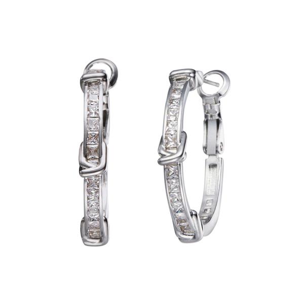 CUBIC ZIRCONIA KNOT HOOP EARRING