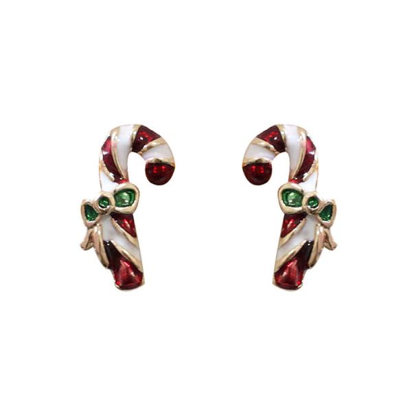 BOW CANDY CANE EARRING