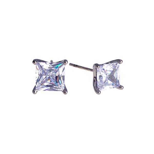 SQUARE CUBIC ZIRCONIA POST EARRING