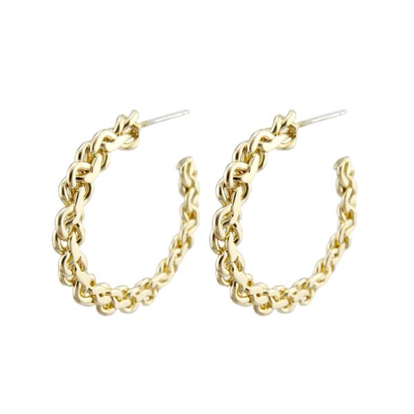 METAL BRAIDED HOOP EARRING