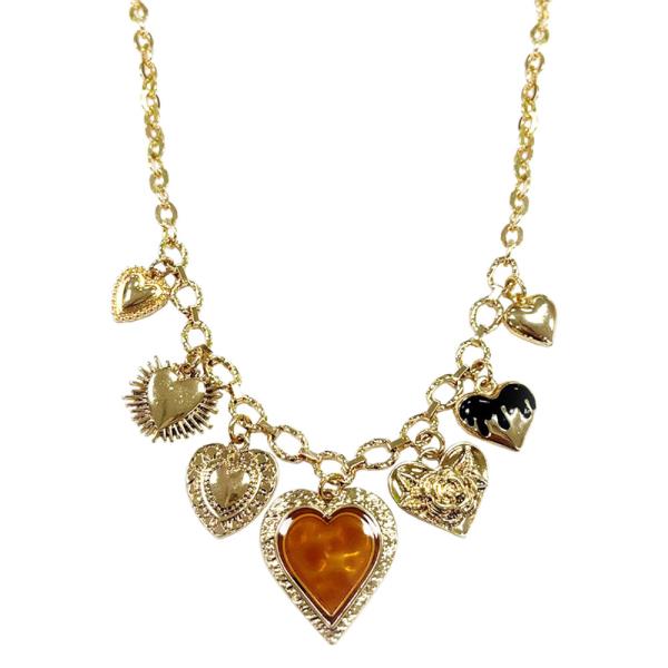 MULTI HEART CHARM NECKLACE