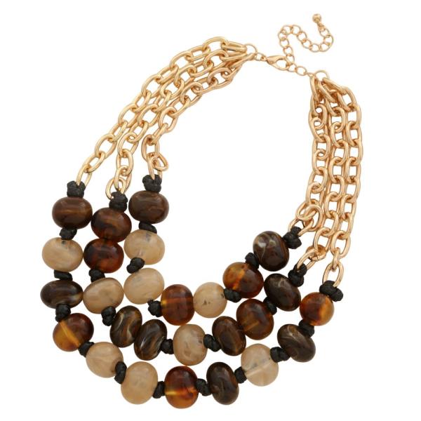 MARBLE BEADED LAYERED NECKLACE