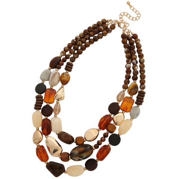 MIXED BEAD LAYERED NECKLACE