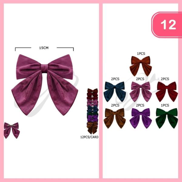 VELVET HAIR BOW (12 UNITS)