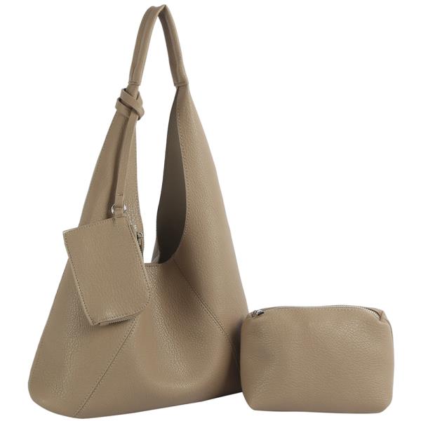 3IN1 SMOOTH SHOULDER HOBO BAG W POUCH AND COIN PURSE SET