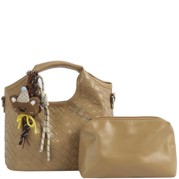 2IN1 FASHION HANDLE SATCHEL W POUCH SET