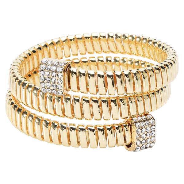 PAVE DOUBLE OMEGA CUFF ADJUSTABLE BRACELET