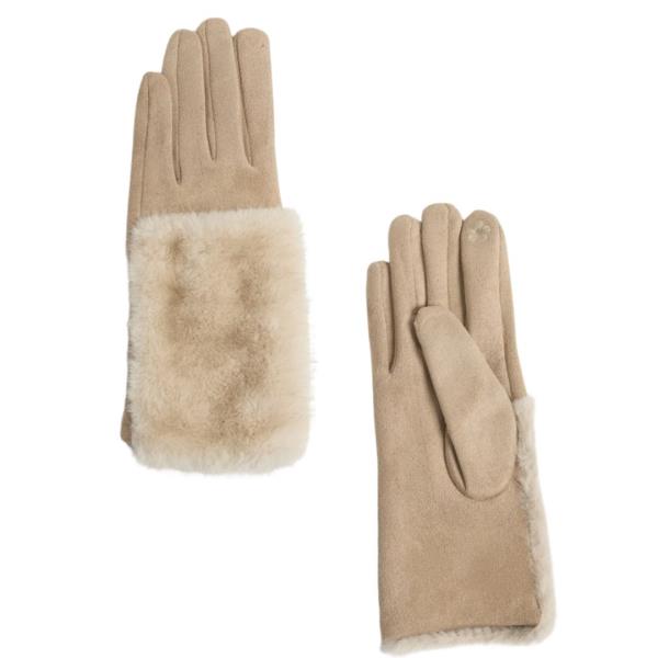 GRADIENT FUR SUEDE GLOVES