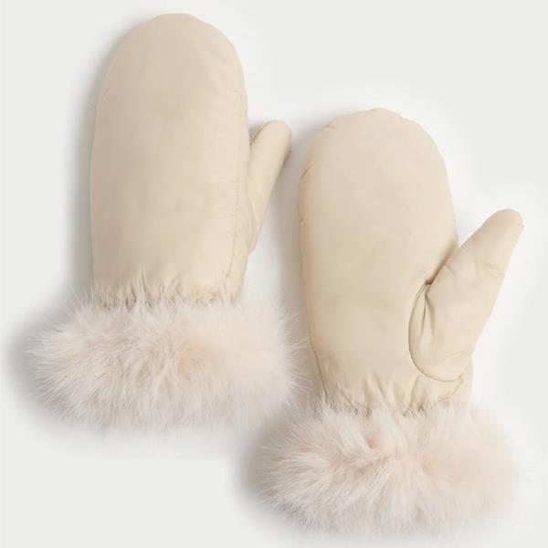 SATIN FINISH PUFFER MITTENS GLOVES