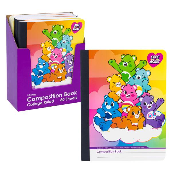 CARE BEARS COLLEGE RULED COMPOSITION BOOK - 80 SHEETS