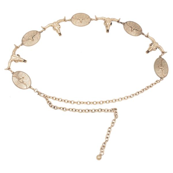 LONGHORN & HORSE CONCHO CHAIN BELT