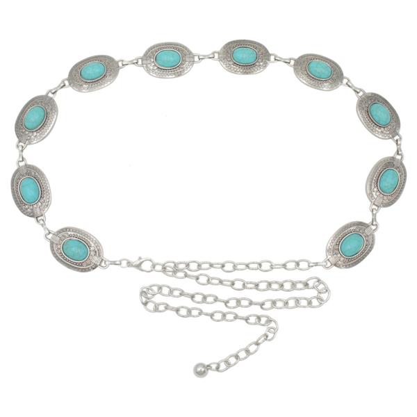 ETCHED WESTERN DIAMOND CAB CONCHO CHAIN BELT