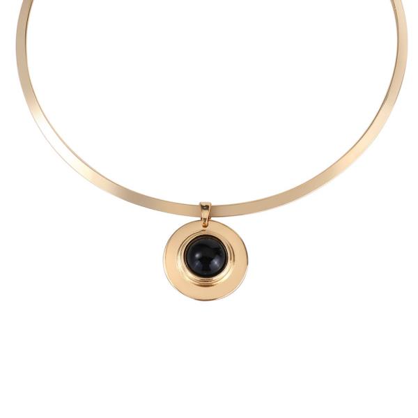 PEARL ROUND DISC CHOKER NECKLACE