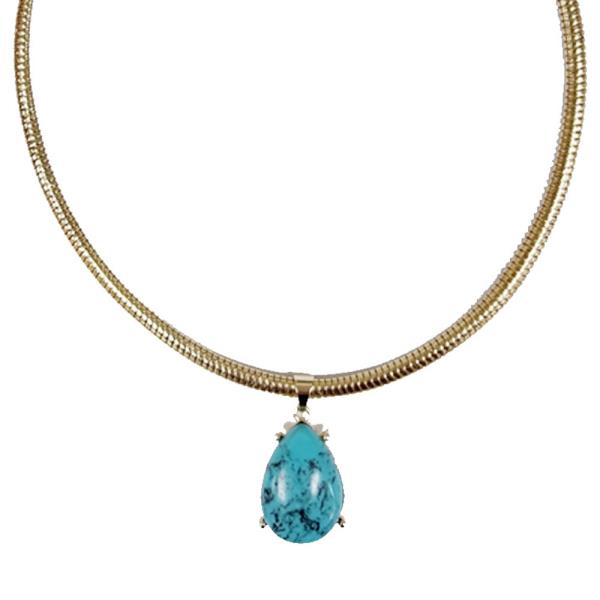 TURQUOISE DROP OMEGA NECKLACE
