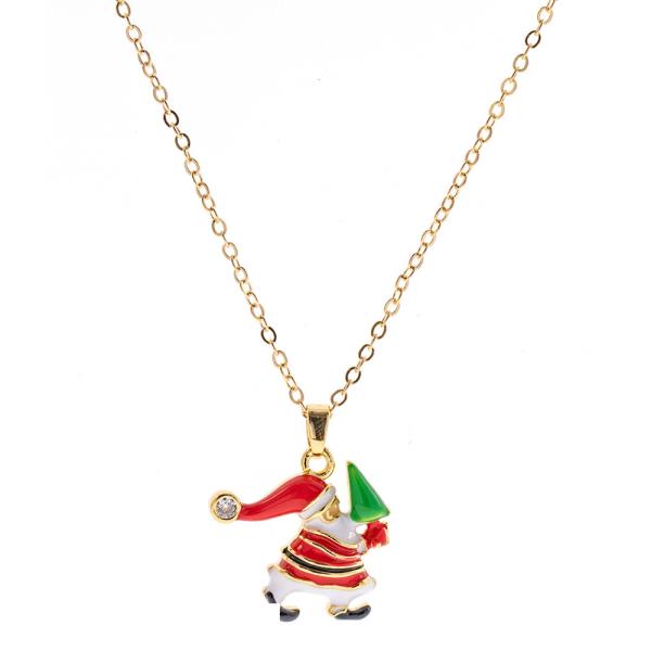 CUBIC ZIRCONIA SANTA CLAUSE NECKLACE
