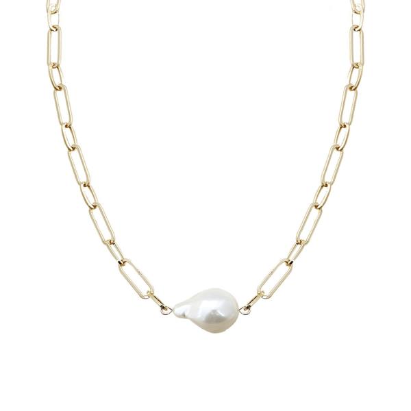 BAROQUE PEARL CHAIN NECKLACE