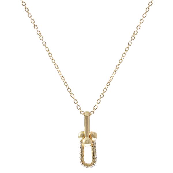 U SHAPE LINK WITH STONE NECKLACE