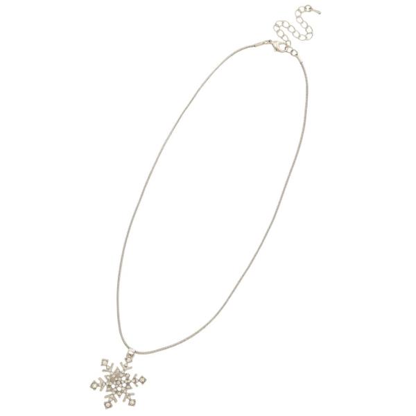 RHINESTONE SNOWFLAKE PENDANT NECKLACE