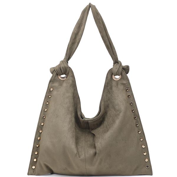 MODERN STUD DESIGN HOBO BAG