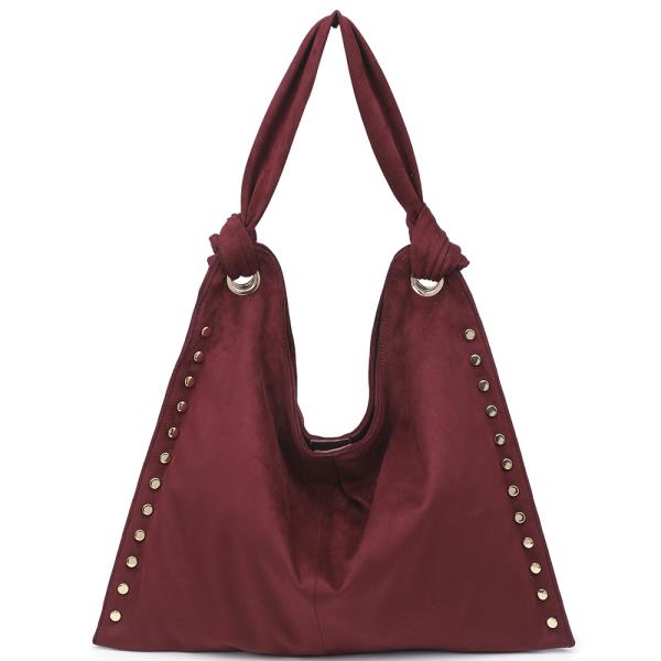 MODERN STUD DESIGN HOBO BAG