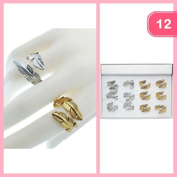 STAINLESS STEEL FEATHER RING (12 UNITS)