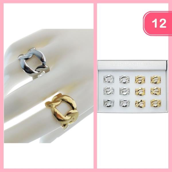 STAINLESS STEEL ACERO CHAIN LIKE RING  (12 UNITS)