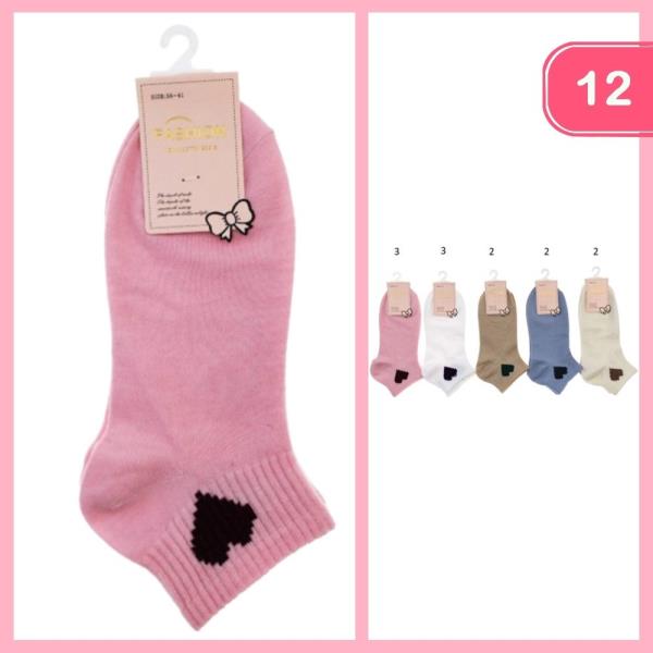 HEART ANKLE SOCKS (12 UNITS)