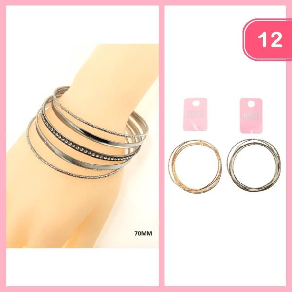 RHINESTONE BANGLE BRACELET (12 UNITS)