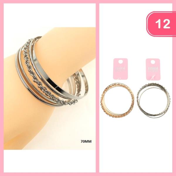 STACKABLE BANGLE BRACELETS (12 UNITS)