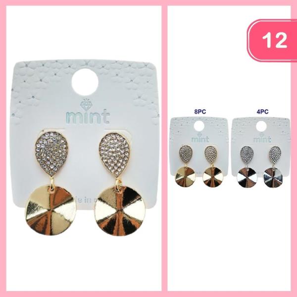RHINESTONE DANGLE EARRING (12 UNITS)