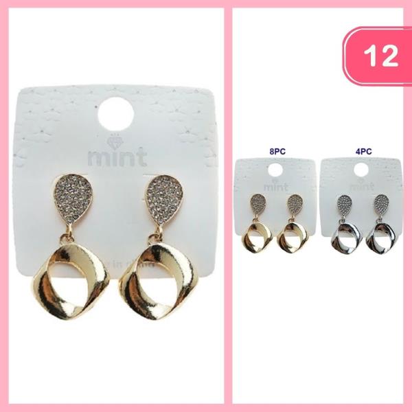 METAL DANGLE EARRINGS (12 UNITS)
