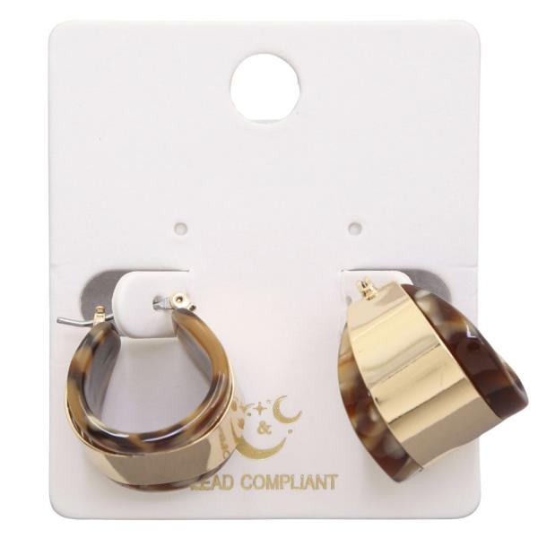 WIDE METAL TORTOISE EARRING