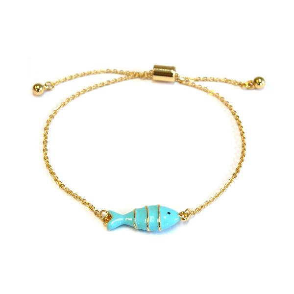 FISH CHARM METAL BRACELET