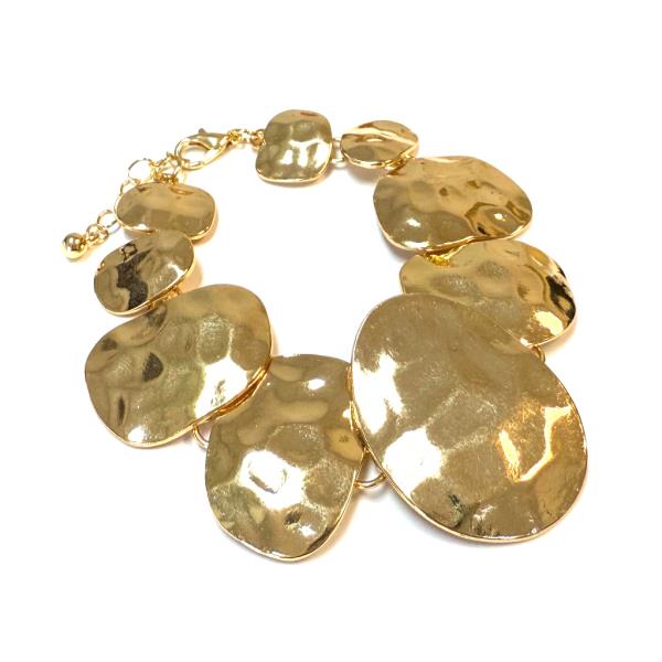 HAMMERED METAL OVAL LINK BRACELET