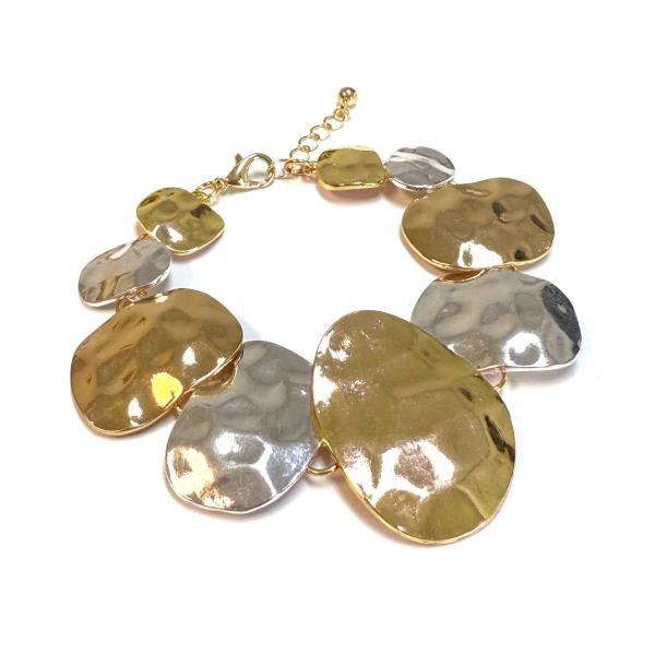 HAMMERED METAL OVAL LINK BRACELET